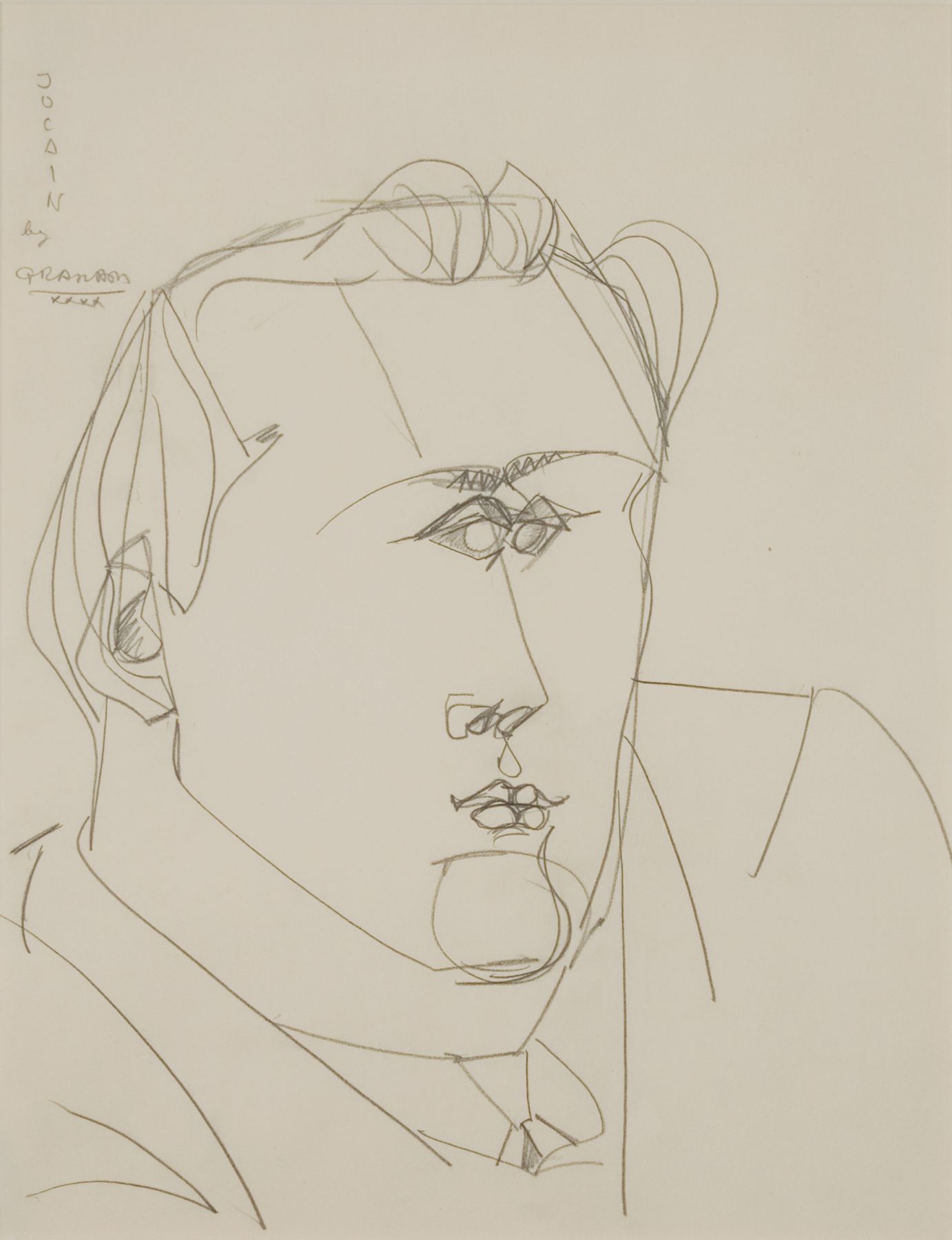 John Graham, Portrait of Jo Cain, 1940, pencil on paper, 16 1/2 x 13 inches