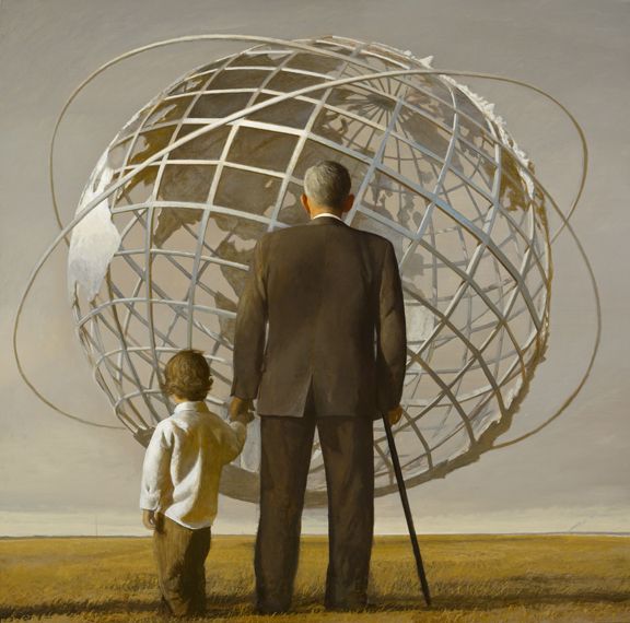 Bo Bartlett, Kingdom of Ends (SOLD), 2008, oil on linen, 82 x 82 inches