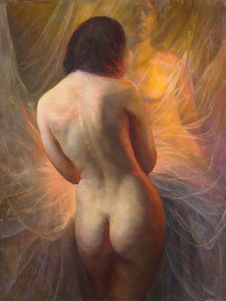 Steven Assael, In Front and Behind the Veil, 2014, oil on canvas, 48 x 36 inches