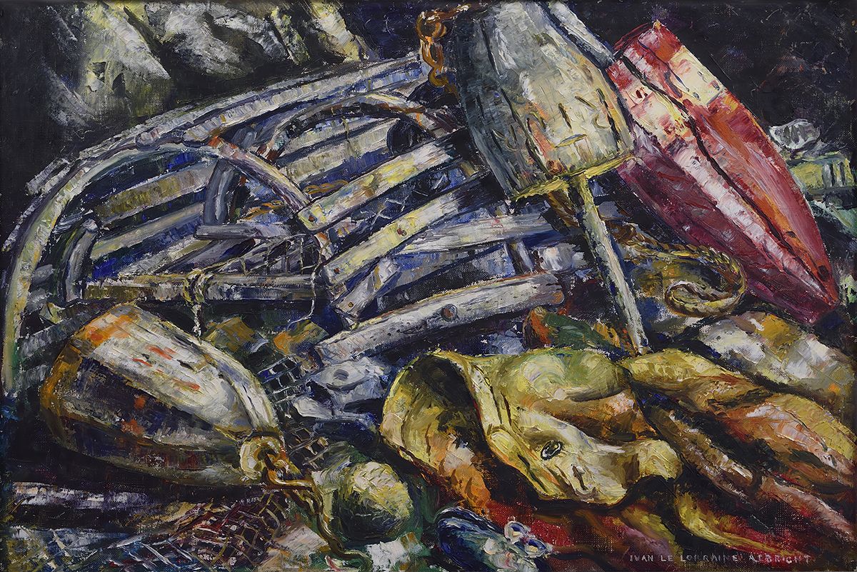 Ivan Le Lorraine Albright, Lobsterman's Catch, 1940, oil on canvas, 20 x 30 inches