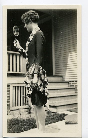 In the Mirror, 1930s, 2 10/16 x 4 7/16 in.