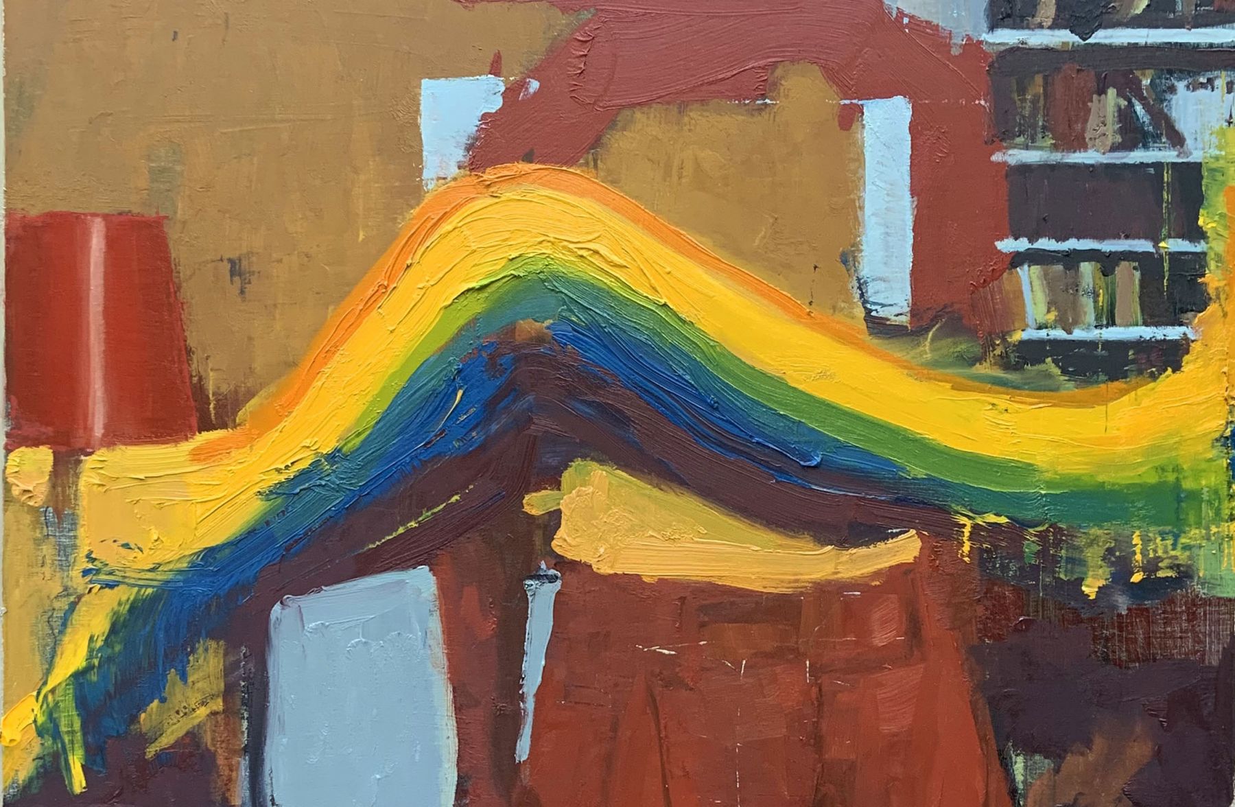 Drawing Room (Detail), 24" x 16", Oil On Board