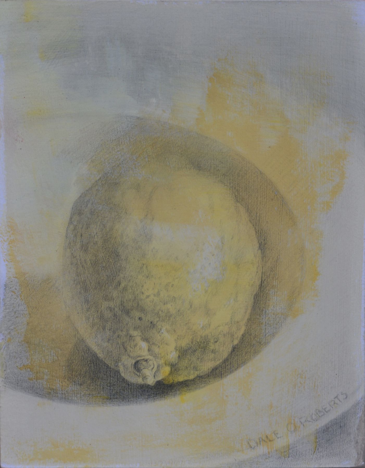 Lemon, 5.75" x 4.5", Silverpoint With Wash