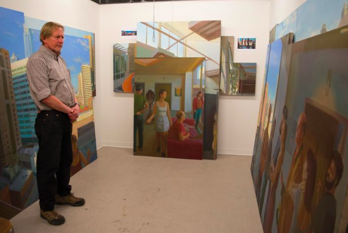Scott Noel in his studio. Pictured in front of Persephone’s Departure. Photo Credit: Josiah King