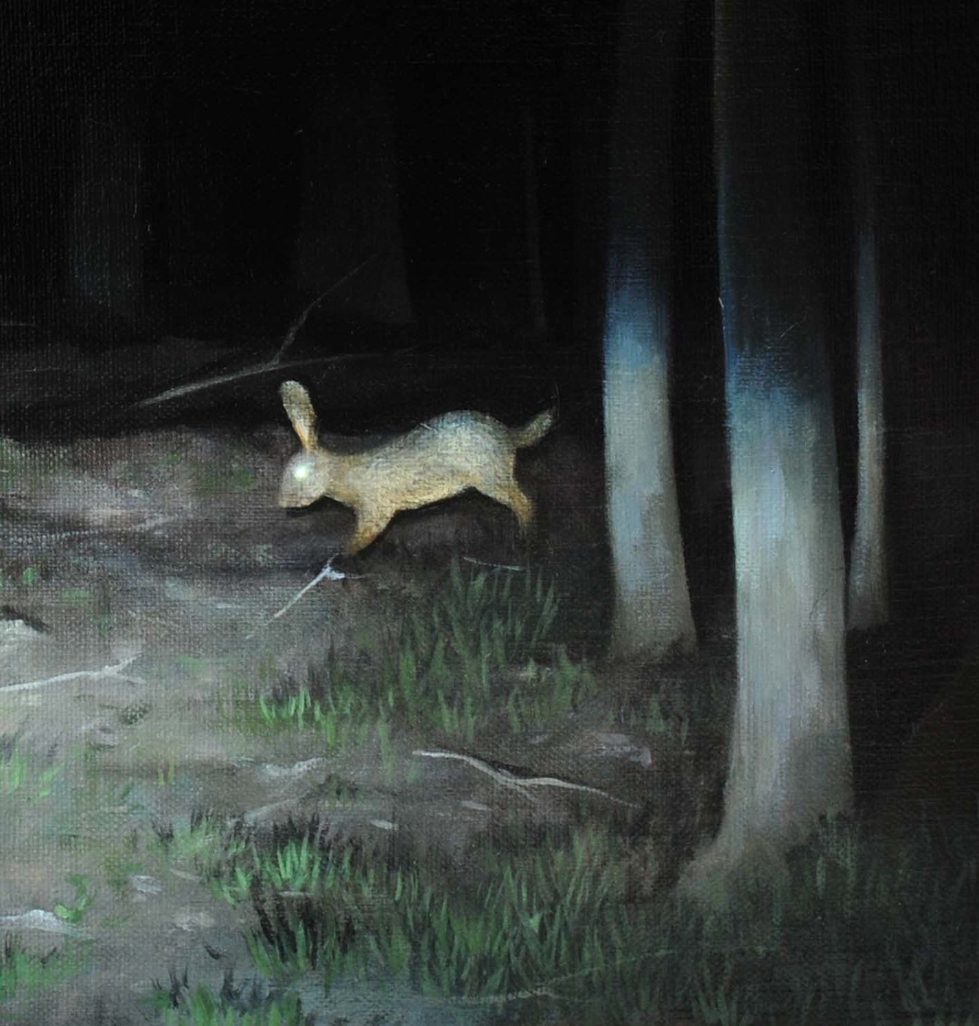 We See Them At Night, 12" x 12", Oil On Linen, Mounted Panel