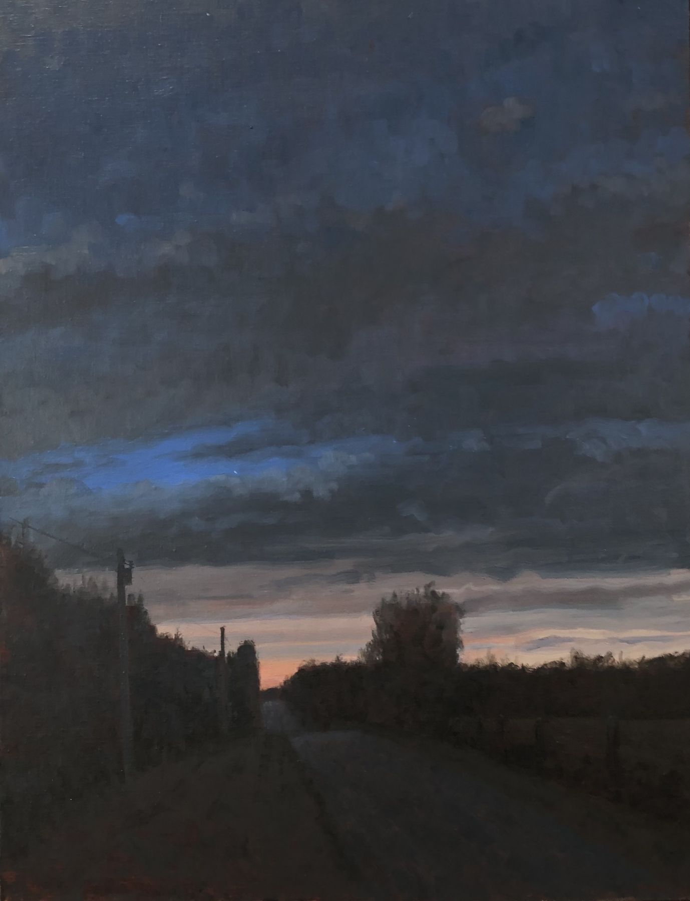 Twilight, Saline County, 22" x 24", Oil On Canvas