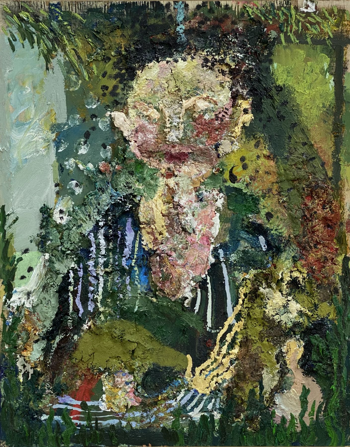 Girl With Rabbit, 15" x 12", Oil On Panel