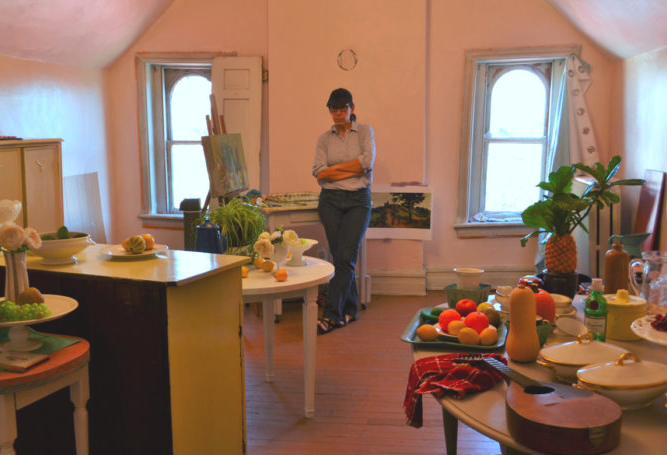 Elizabeth Geiger In Her Studio (courtesy Painting Perceptions)