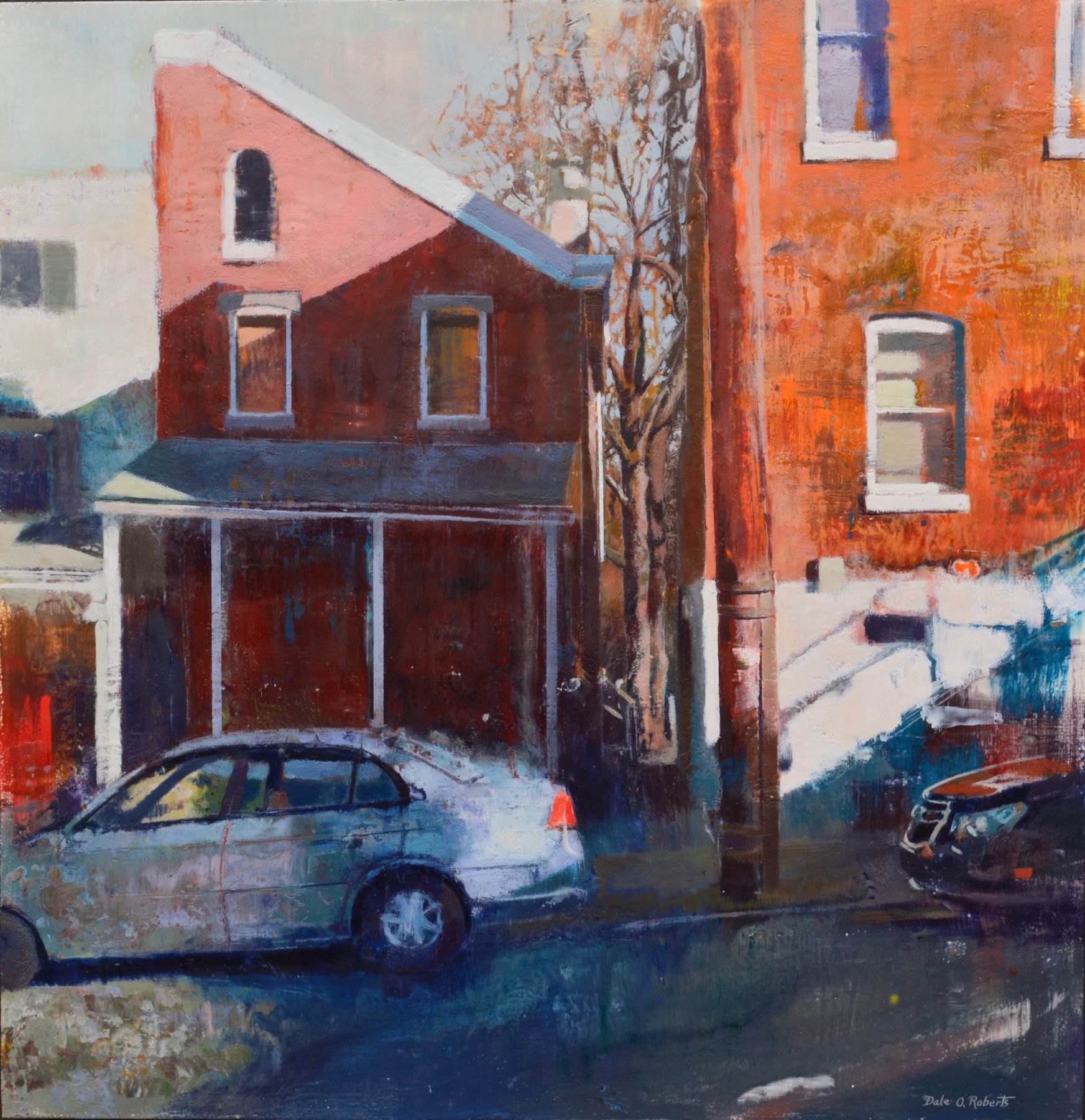 Over Shadowed, 32" x 31", Encaustic On Panel