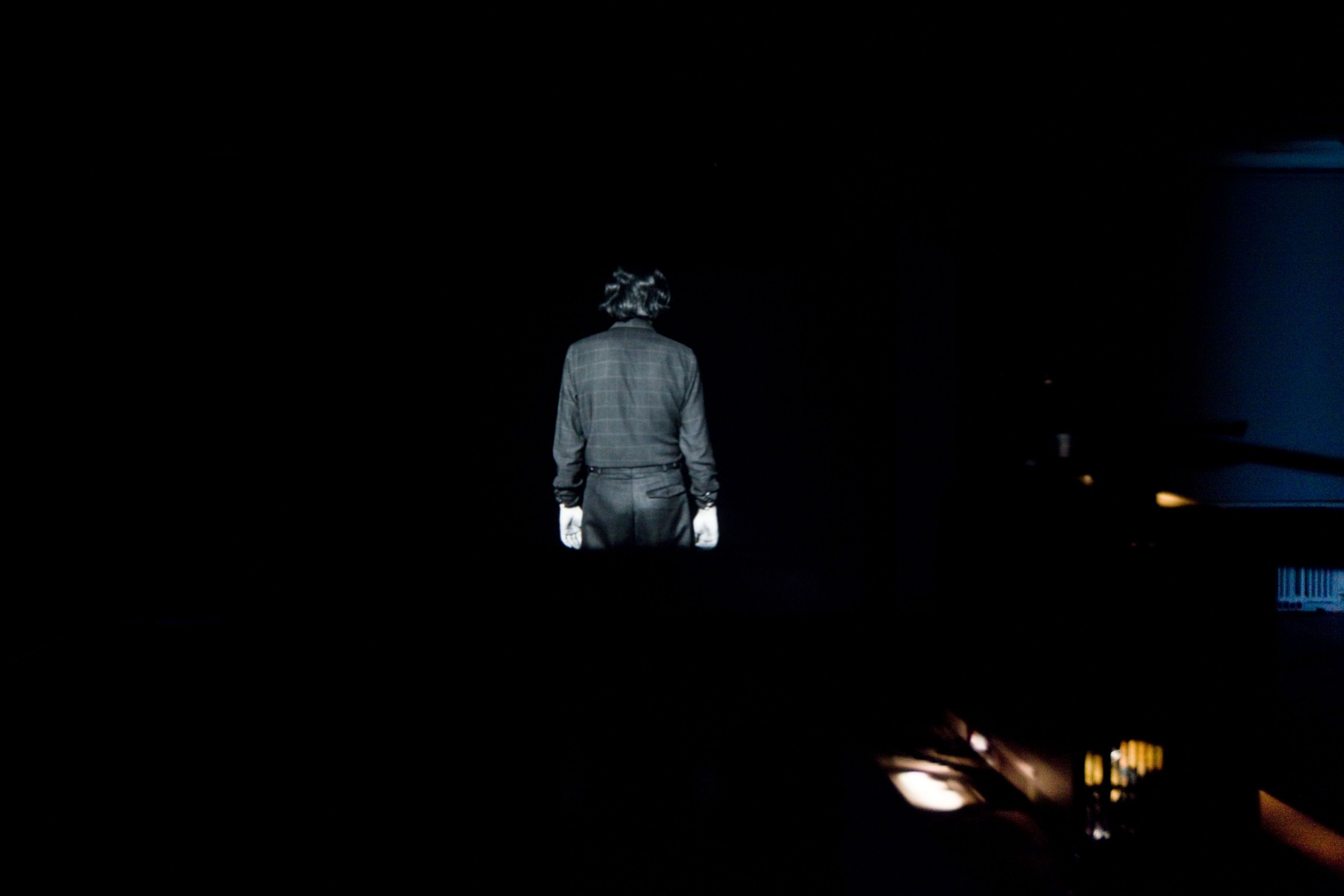 To navigate, in a genuine way, in the unknown necessitates an attitude of daring, but not one of recklessness (movements generated from the Magical Passes of Carlos Castaneda), 2009, 16mm black and white film, 3:30 minutes, continuous loop, Installation view, Greene Naftali, New York, 2010