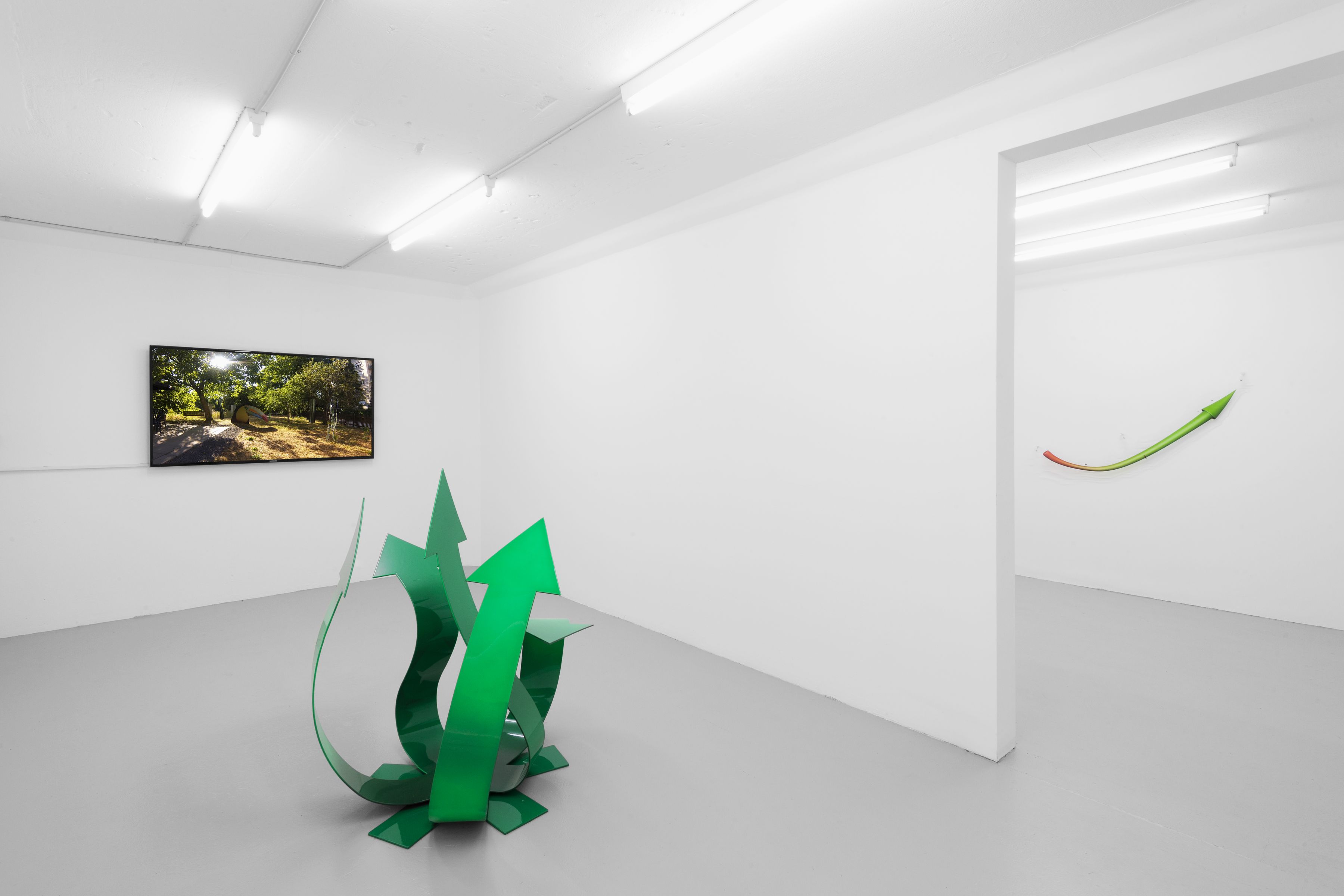 Katja Novitskova, Installation view, Green Growth, Salts, Basel, 2014