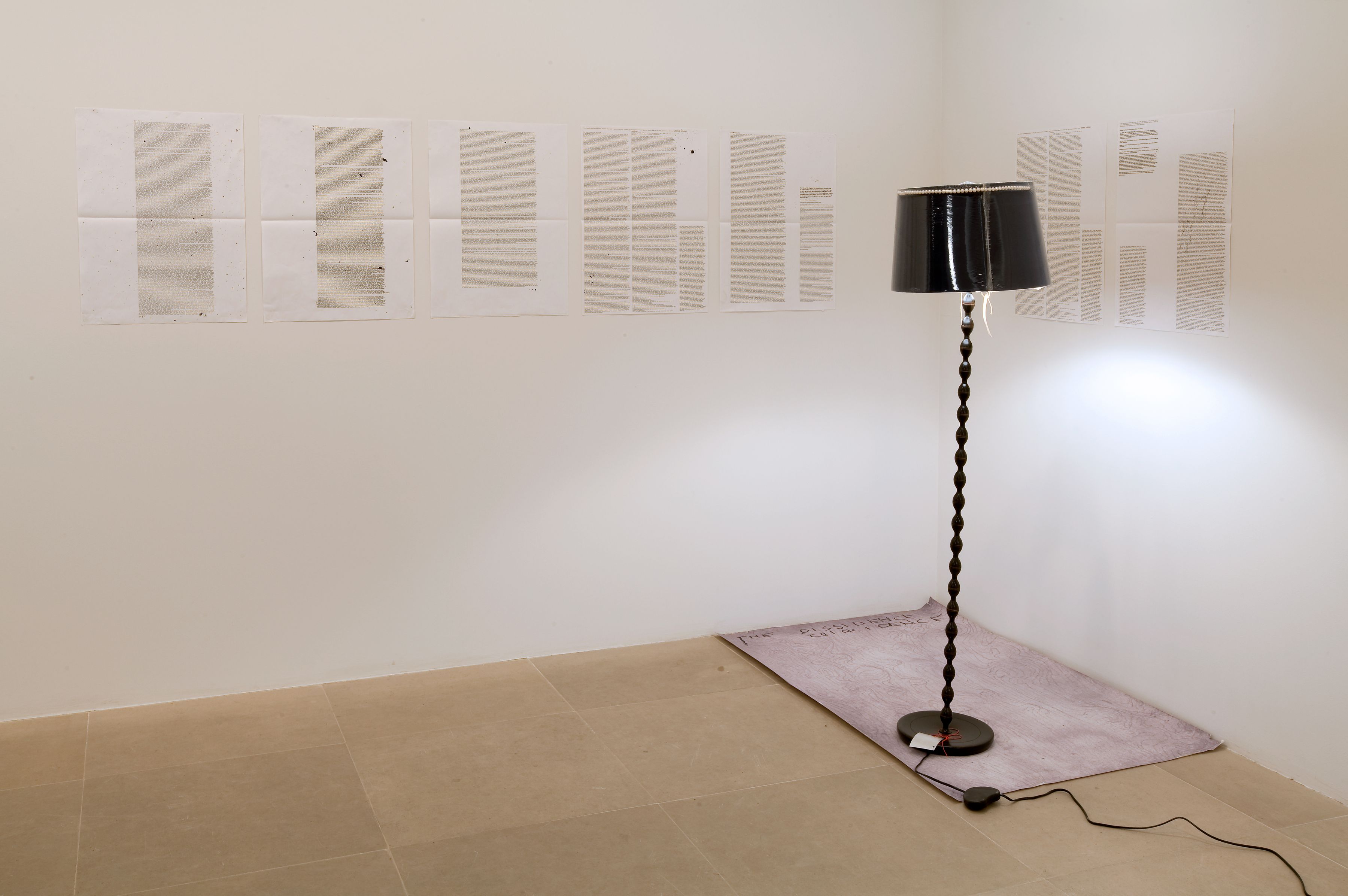 Josef Strau The Dissidence Coincidence, 2008 Mixed media lamp with inkjet poster Overall dimensions variable
