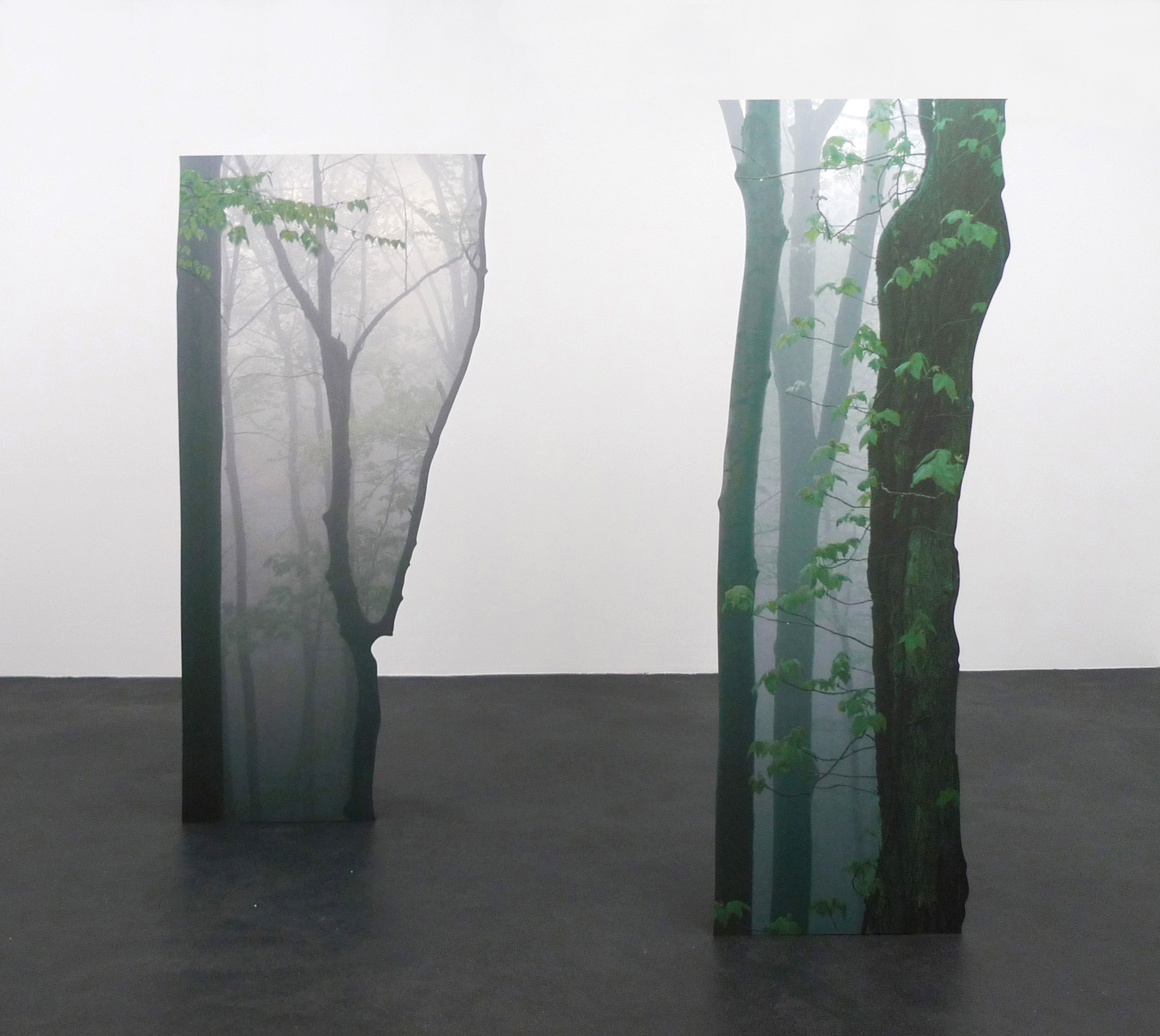 Branching VII, 2013 2 digital prints on aluminum, cutout display 220 x 104 x 35 cm, 220 x 82 x 35 cm