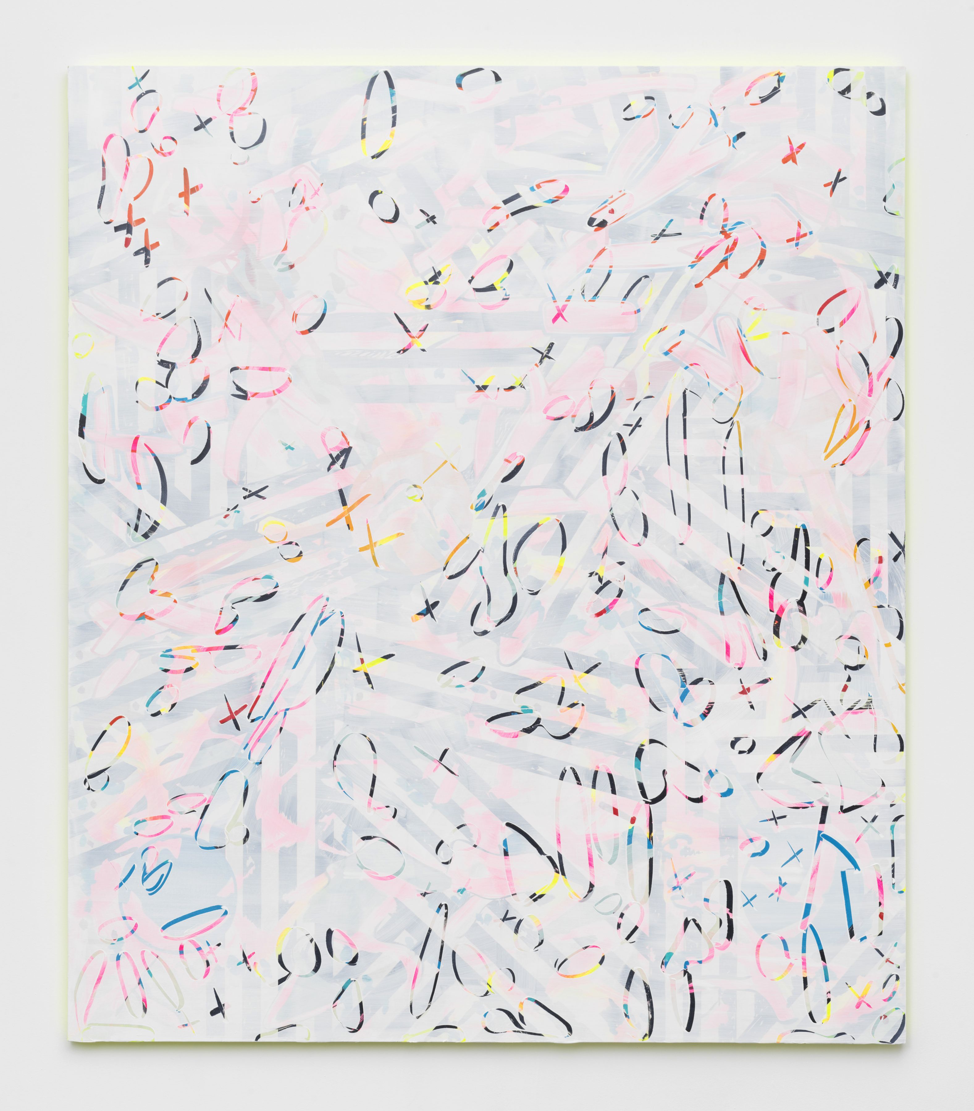 a colorful painting by the Canadian artist Julia Dault available to buy in her New York City gallery