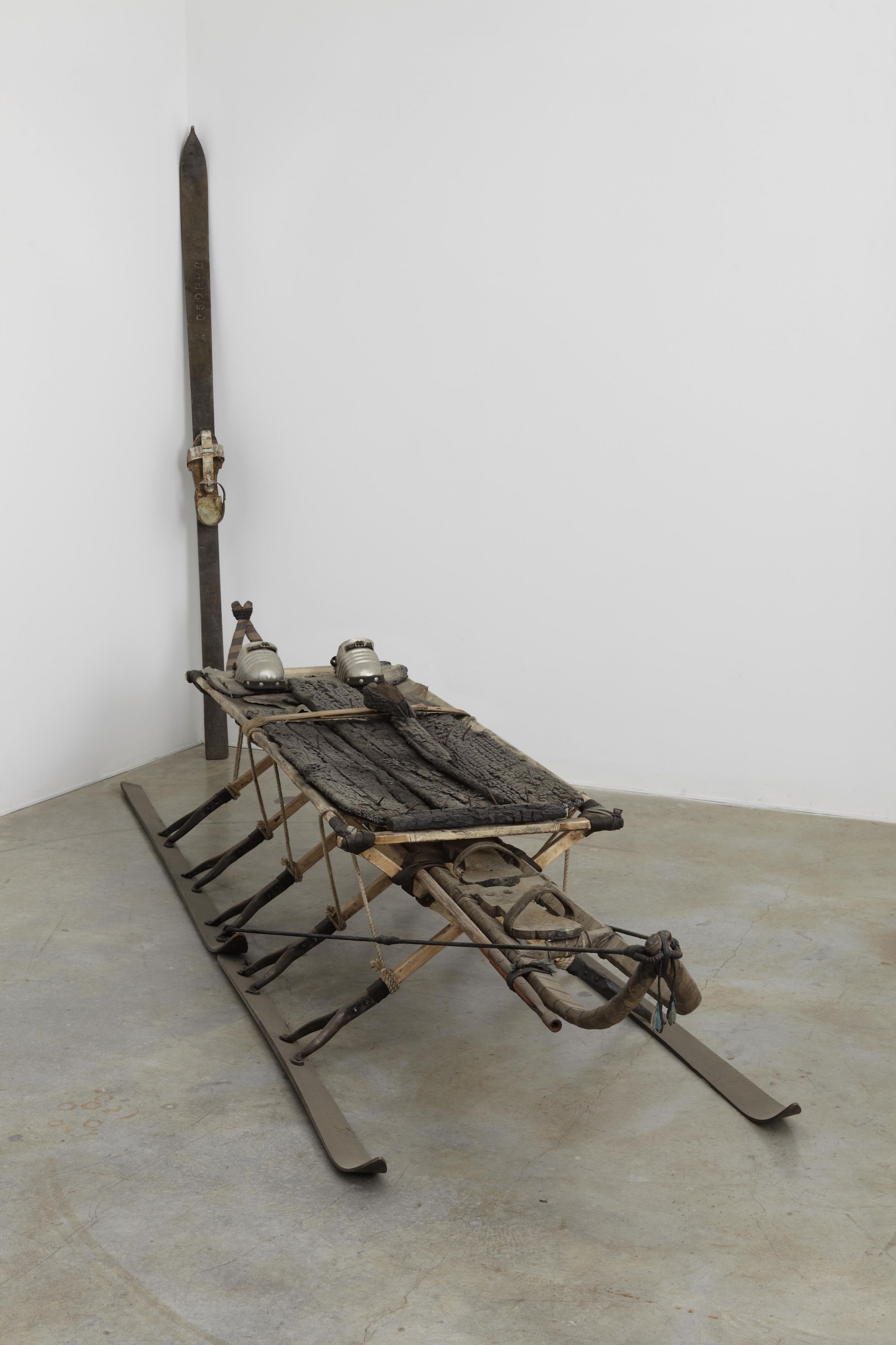 a sled type sculpture by italian contemporary artist salvatore scarpitta