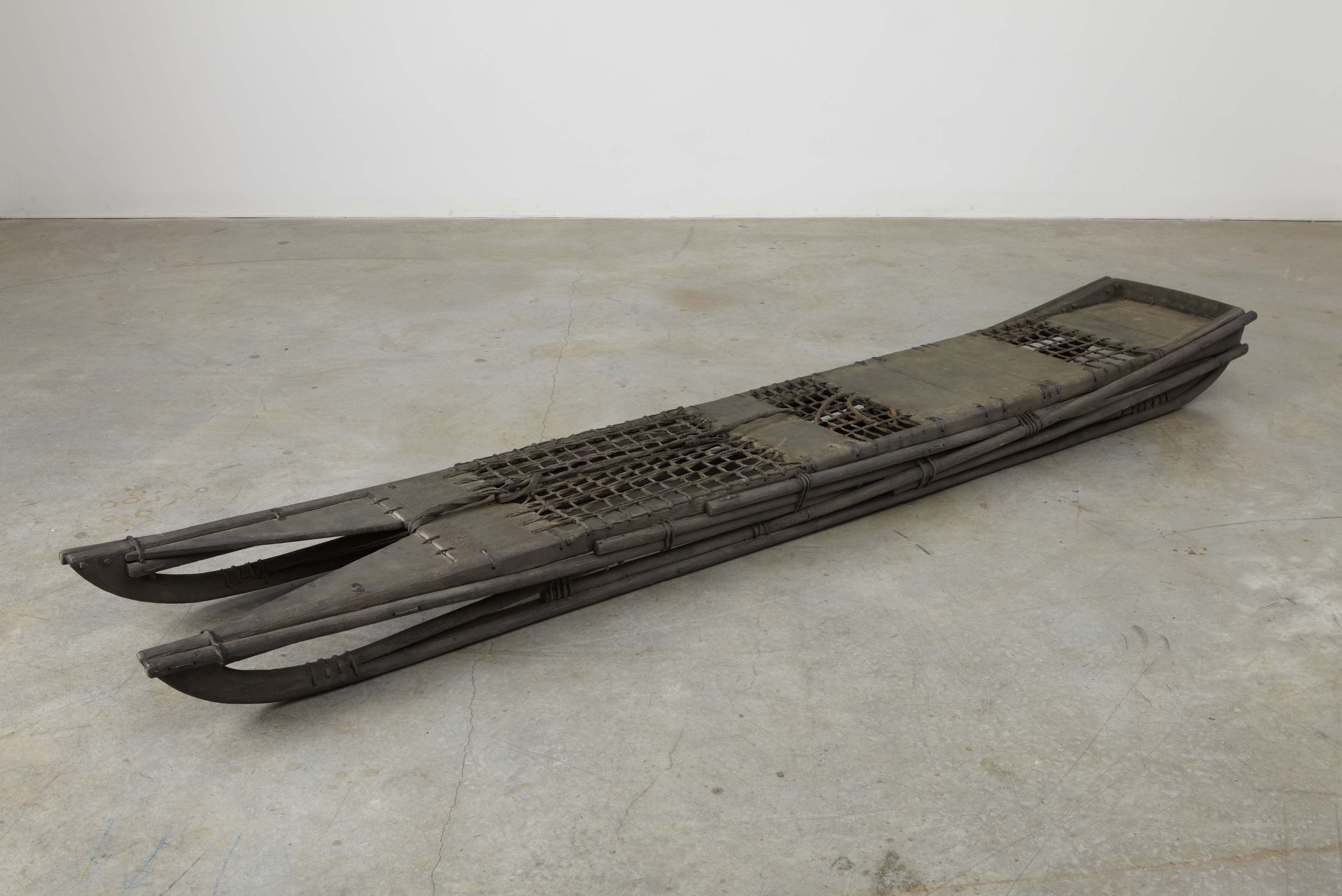 a sled type sculpture by italian contemporary artist salvatore scarpitta