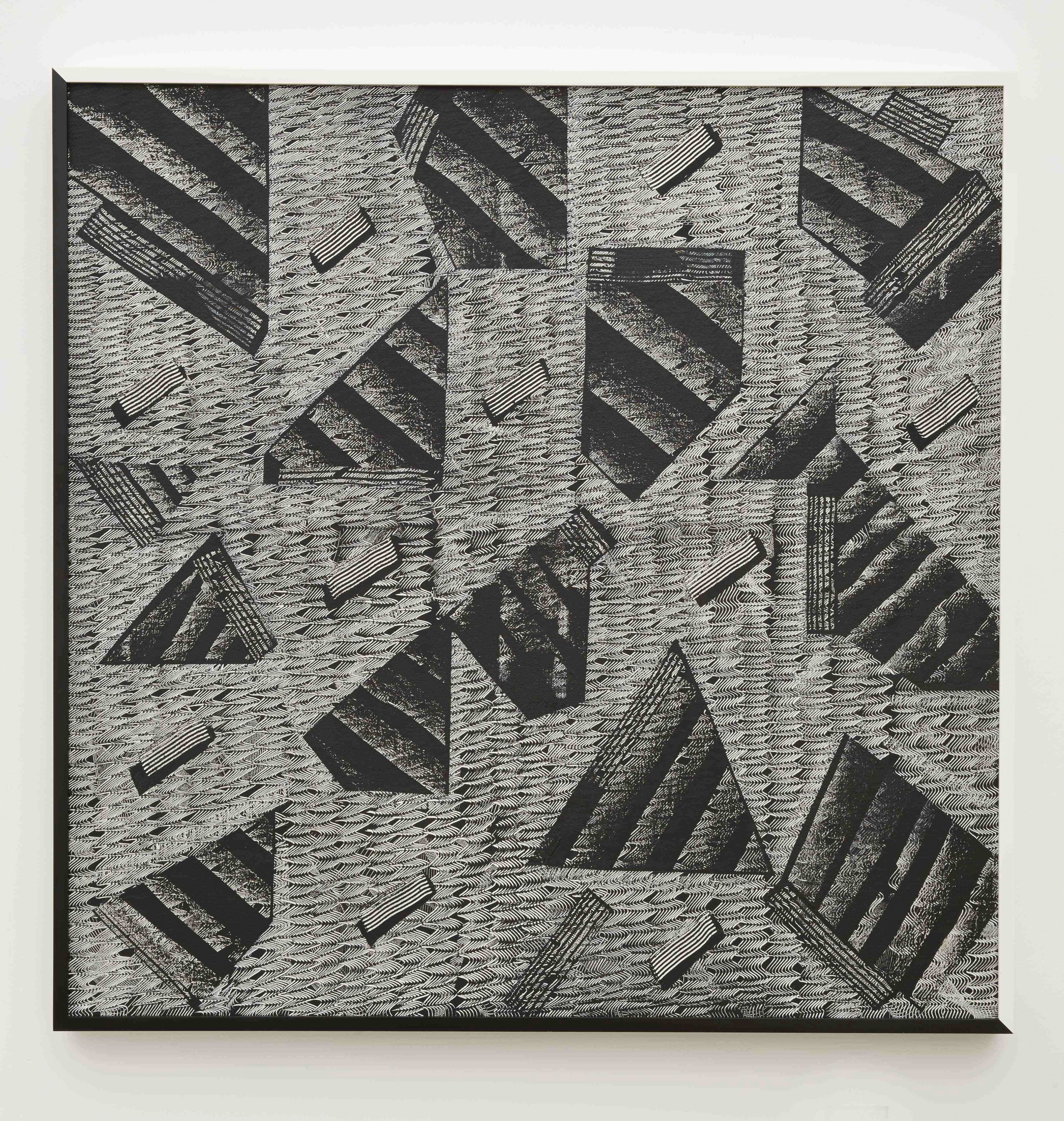 K'Nex, 2013-2014, Acrylic and oil on canvas in painted wood frame