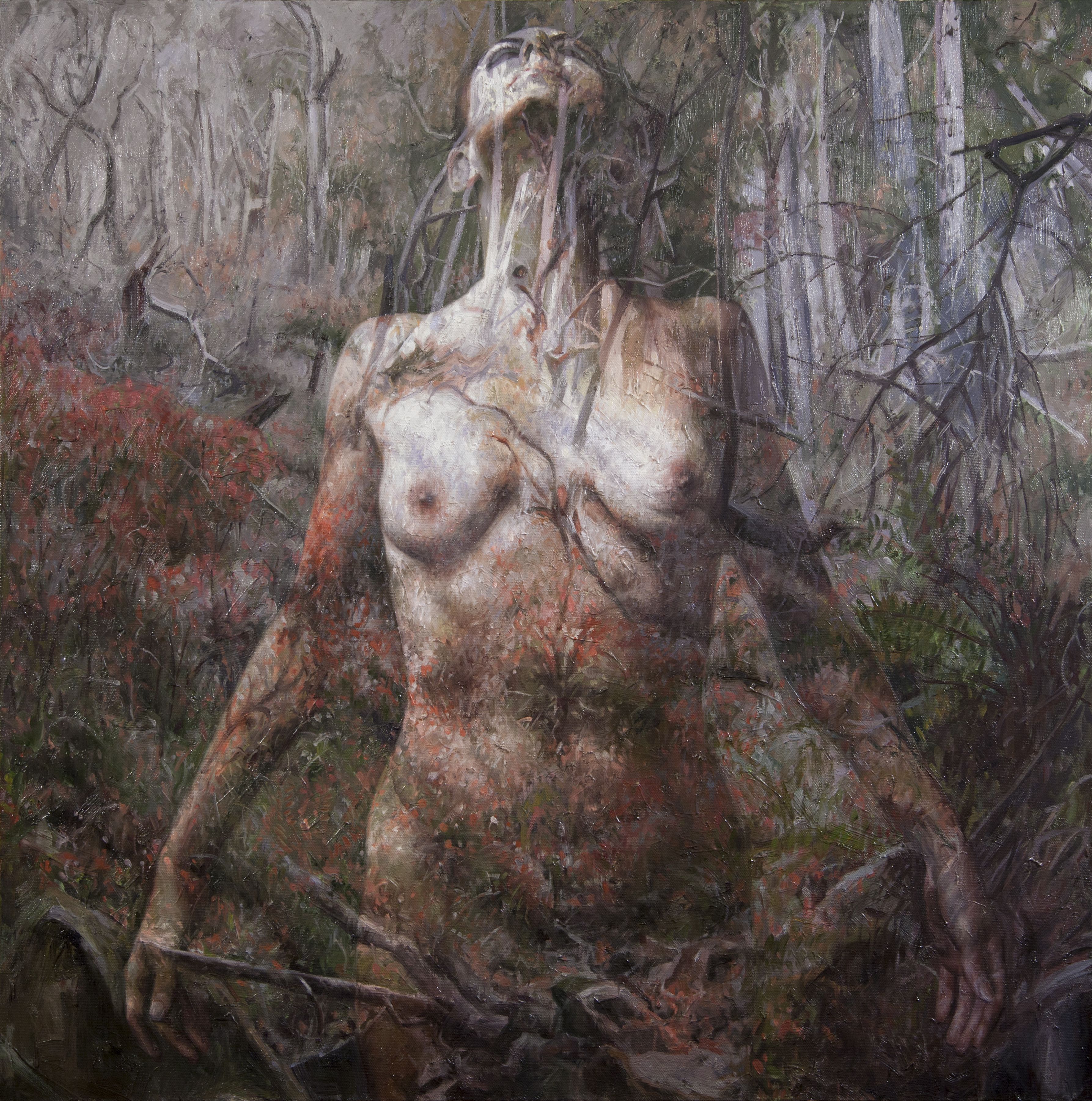Alyssa Monks, Stay, 2017, oil on linen, 40 x 40 inches