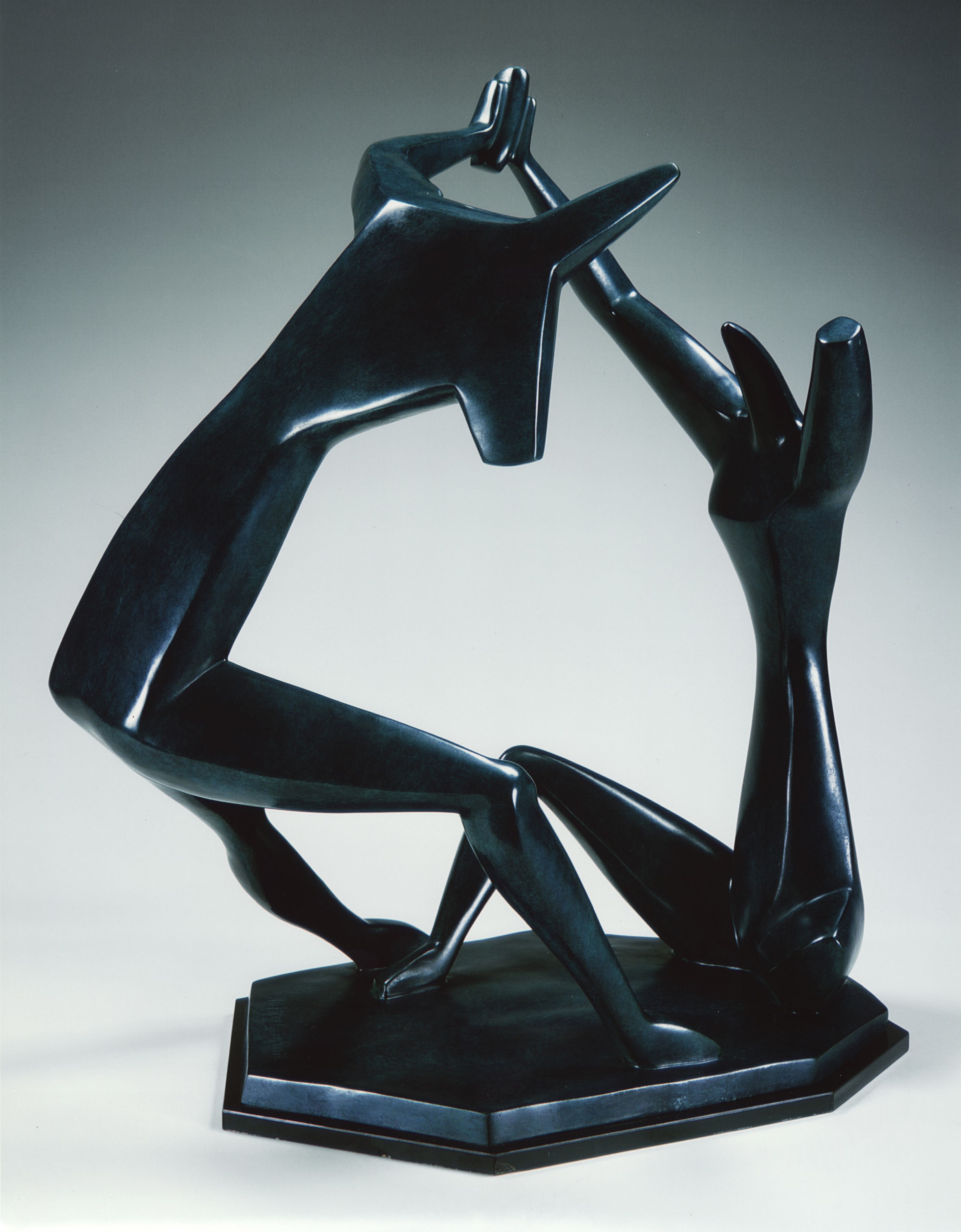 Alexander Archipenko, La Danse (Dance), 1912, cast in 1964, bronze, blue patina, 23 5/8 H x 18 1/4 W x 16 1/2 D inches, posthumous edition of 4