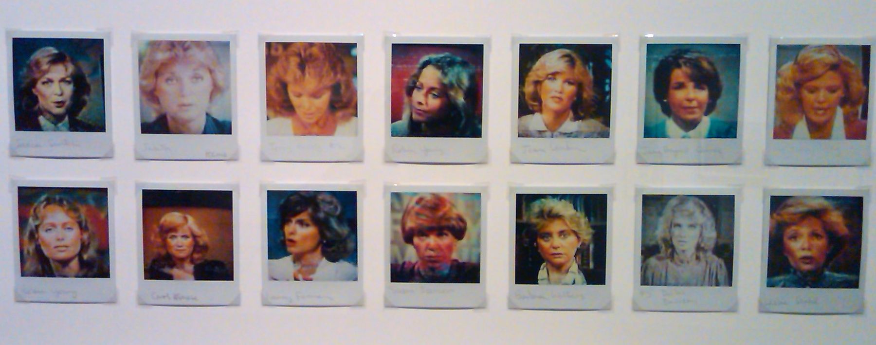 TV Network Newswoman Corresponding: Barbara Walters, Nancy Loffey, Robin Young, Robin Young, Jane Brant Quinn, Debbie Davidson, Terry Murphy, Nancy Foreman, Carol Krause, Susan Spencer, Judith Sonith, 1984 14 Unique Polaroids, SX-70 Polaroid 4 1/4 x 3 1/2 inches each