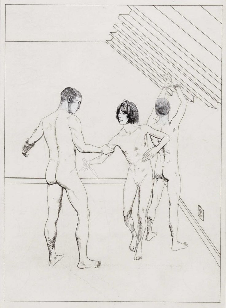 Hardy Hill, 3 Figures in Triangle (1 with knife, 2 without), 2020