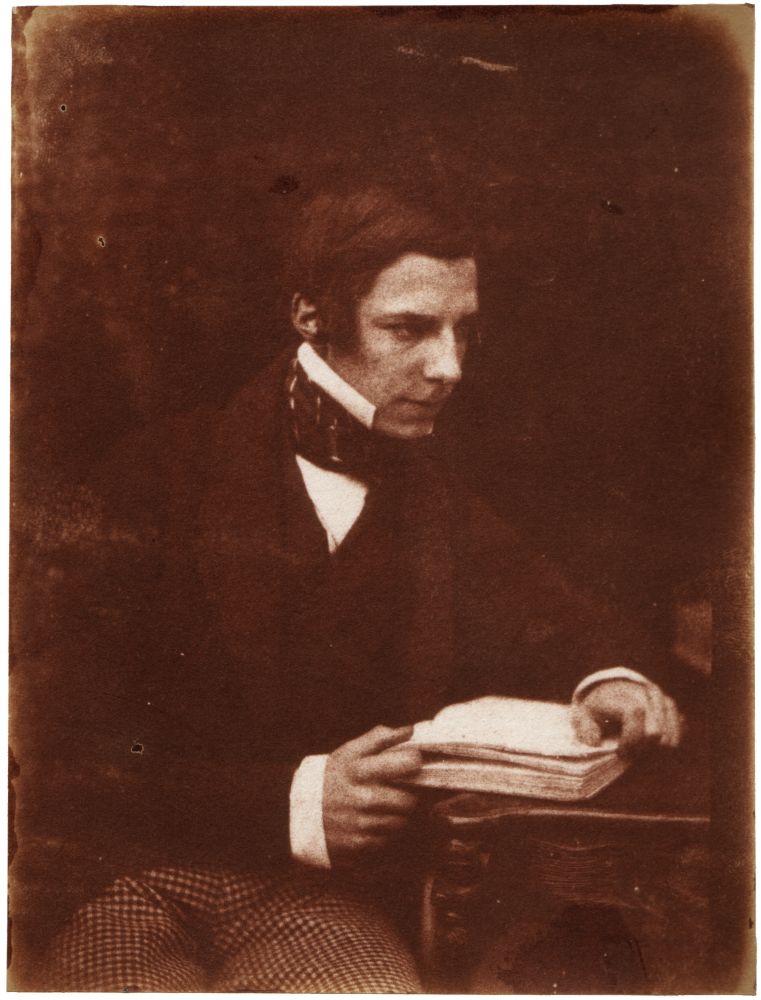David Octavius HILL & Robert ADAMSON (Scottish, 1802-1870 & 1821-1848) John Mackintosh "The Earnest Student", circa 1843-1847 Salt print from a calotype negative 16.5 x 12.6 cm mounted on 37.6 x 26.6 cm paper "John Mackintosh (Geddes) The Earnest Student" inscribed in pencil, with Royal Scottish Academy monogram, on mount