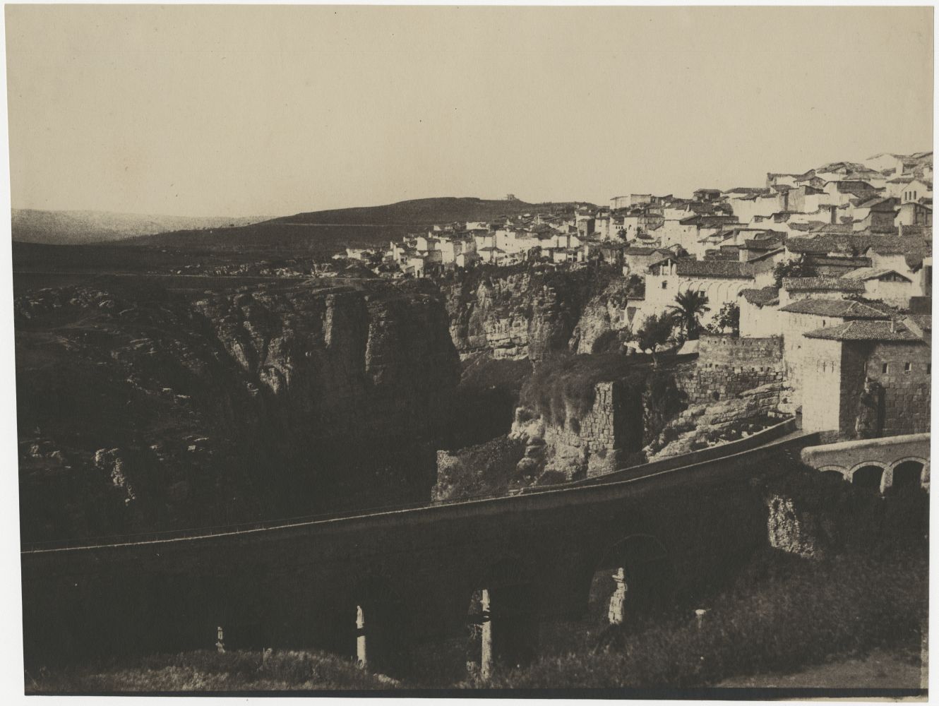 John Beasley GREENE (American, born in France, 1832-1856) El-Kantara Bridge, Constantine, Algeria*, 1855-1856 Lightly coated salt print from a paper negative 22.5 x 30.3 cm on 22.8 x 30.3 cm paper Inscribed "Constantine" in pencil on verso