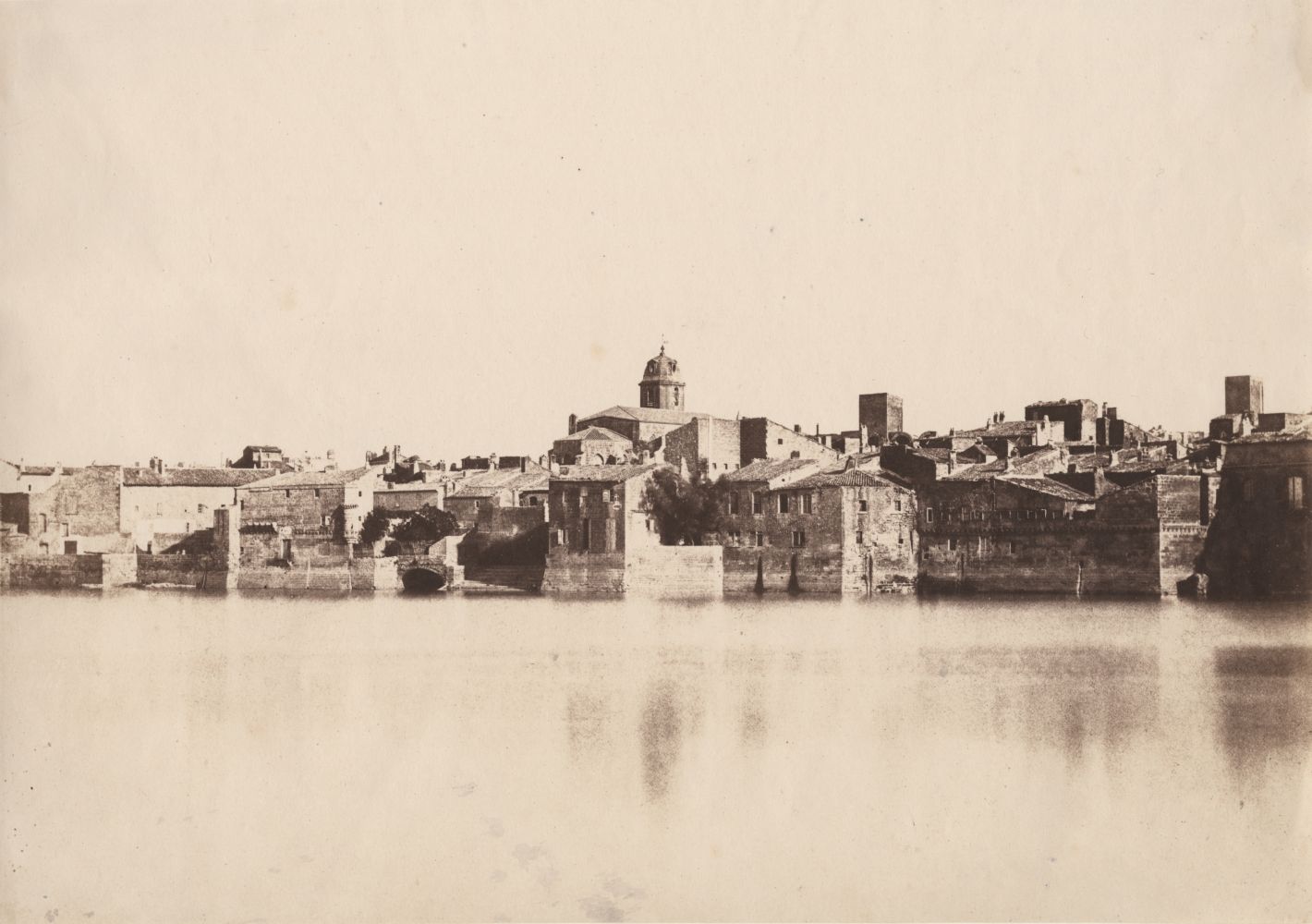 Charles NÈGRE (French, 1820-1880) View from the banks of the Rhône "Arles", 1852 Salt print from a waxed paper negative 22.9 x 32.5 cm Inscribed "E-16" and "No 86" in pencil on verso