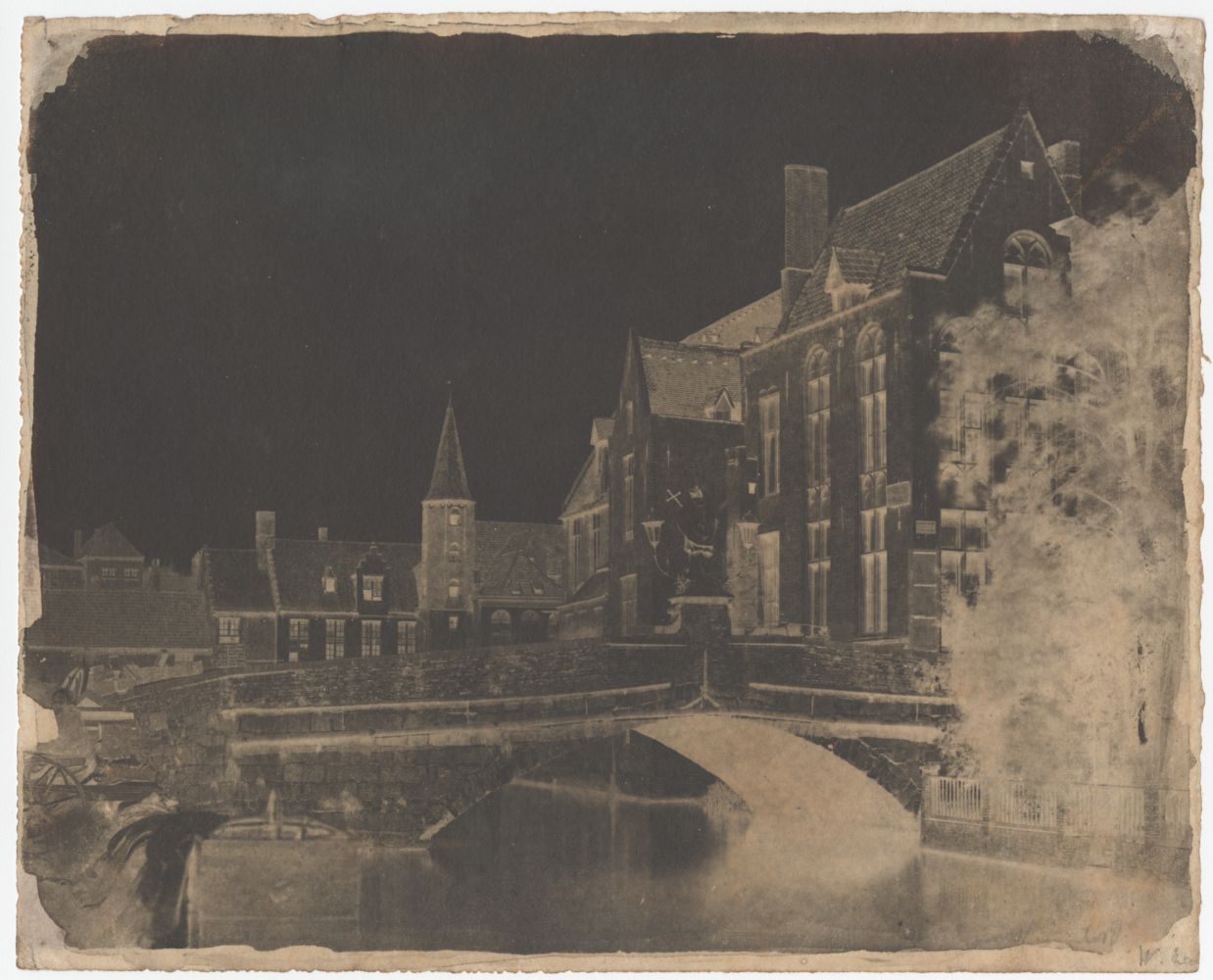 Rev. Calvert Richard JONES (Welsh, 1802-1877) "Pont. S. Jean. Bruges", circa 1854-1855 Calotype negative 18.8 x 23.5 cm