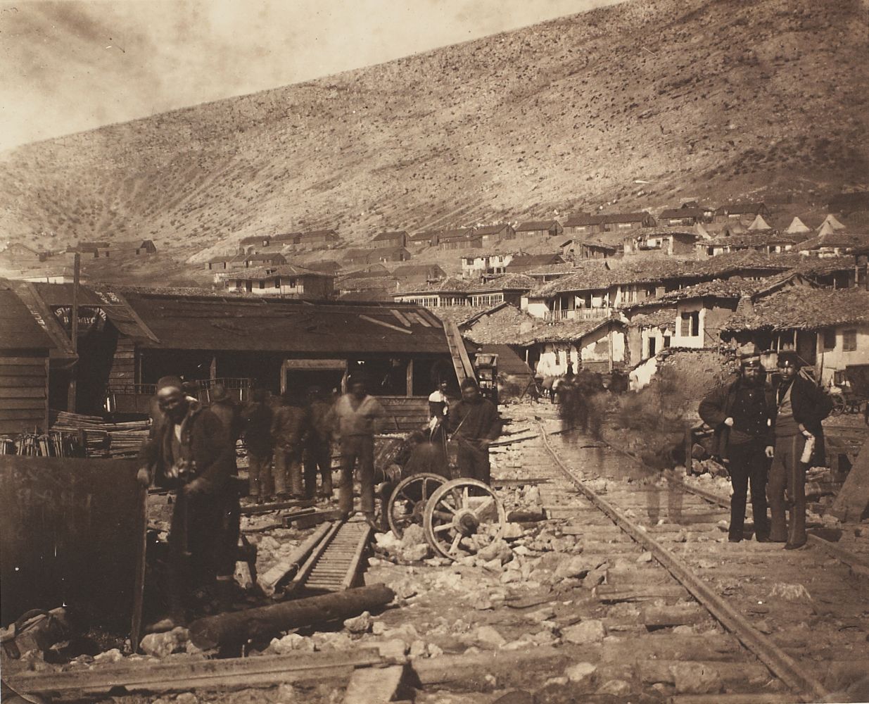 Roger Fenton (English, 1819-1869) "The Railway Yard, Balaklava" in the Crimea, 1855 Salt print from a collodion negative