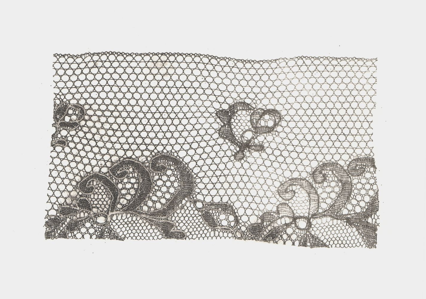 William Henry Fox TALBOT (English, 1800-1877) A strip of lace, with selvage*, 1852-1857 Photographic engraving 13.0 x 20.3 cm plate on 16.9 x 25.6 cm paper