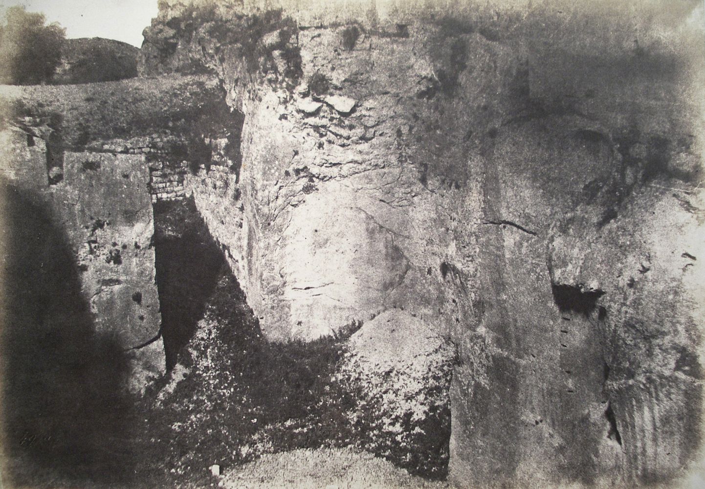 Auguste SALZMANN (French, 1824-1872) "Carriere a la Porte de Damas, Jerusalem", 1854 / 1856 Blanquart-Evrard process salt print from a paper negative 23.4 x 33.7 cm mounted on 41.1 x 58.5 cm paper Title and "Aug. Salzmann" with "Gide et J. Baudry, editeurs. / Imp. Photogr. de Blanquart-Evrard, a Lille" lithographed on mount