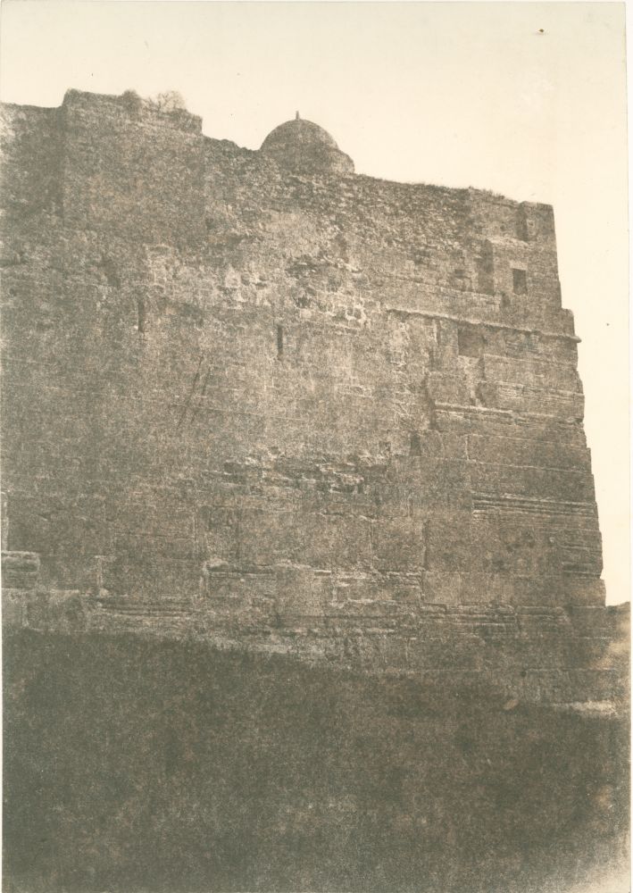 Auguste SALZMANN (French, 1824-1872) "Jérusalem, Enceinte du Temple, Face-Sud de l'angle Sud-Est", 1854-1856 Blanquart-Evrard process salt print from a paper negative 33.3 x 23.5 cm mounted on 59.0 x 43.8 cm paper Printed title with "Augst Salzmann / Gide et J. Bardry, éditeurs / Imp. Photgr. de Blanquart-Evrard, à Lille" on mount