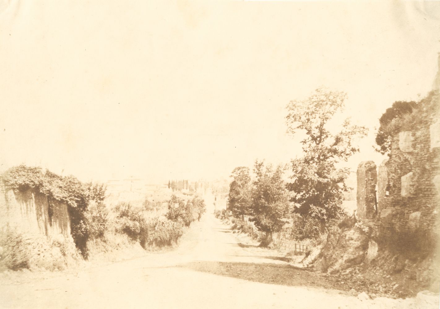 Giacomo CANEVA (Italian, 1813-1865) Via Appia, circa 1850 Salt print from a paper negative