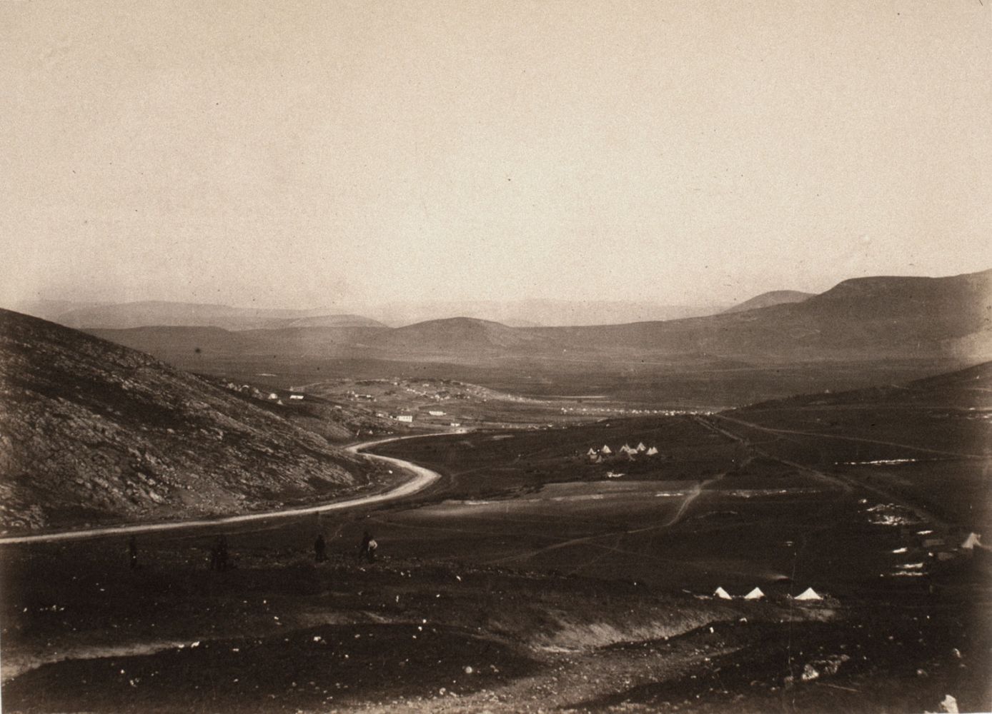 Roger FENTON (English, 1819-1869) Kadikoi, from Camp of Horse Artillery, in the Crimea, 1855 Salt print from a collodion negative 25.3 x 34.9 cm, mounted on 50.9 x 64.6 cm heavy paper Photographer's and publisher's credit and title lithographed on mount