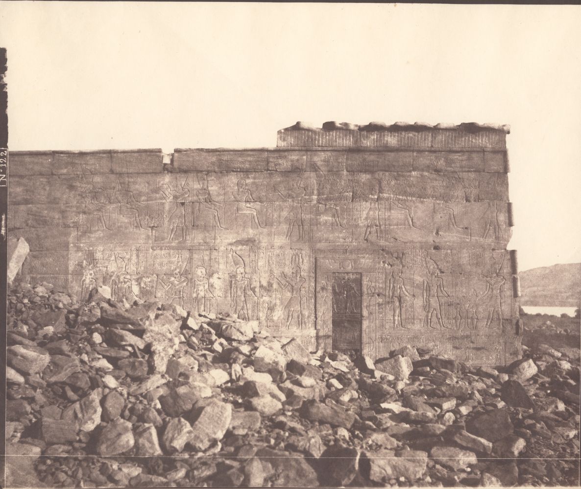 Félix TEYNARD (French, 1817-1892) Dandour. Paroi Meridionale de l'Exterieur du Sanctuaire. Pl. 122*, 1851-1852 Salt print from a waxed paper negative 26.1 x 31.4 cm on 29.2 x 36.8 cm paper Numbered "No 122" with trim lines in the negative