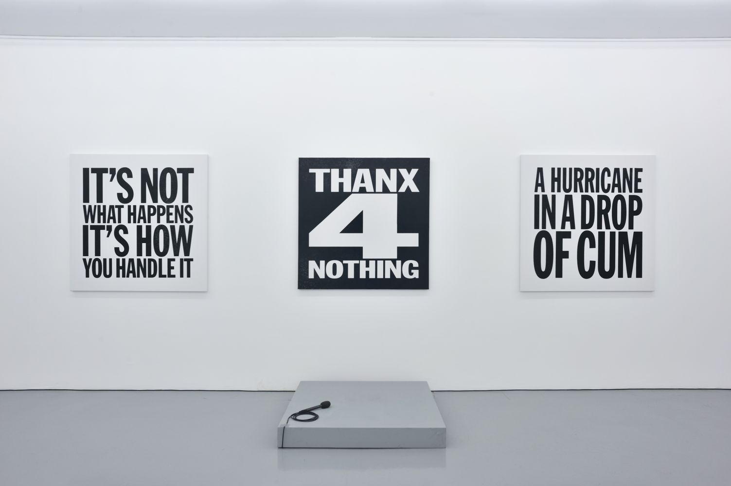 Installation view of John Giorno's Paintings at Almine Rech Gallery, 2012