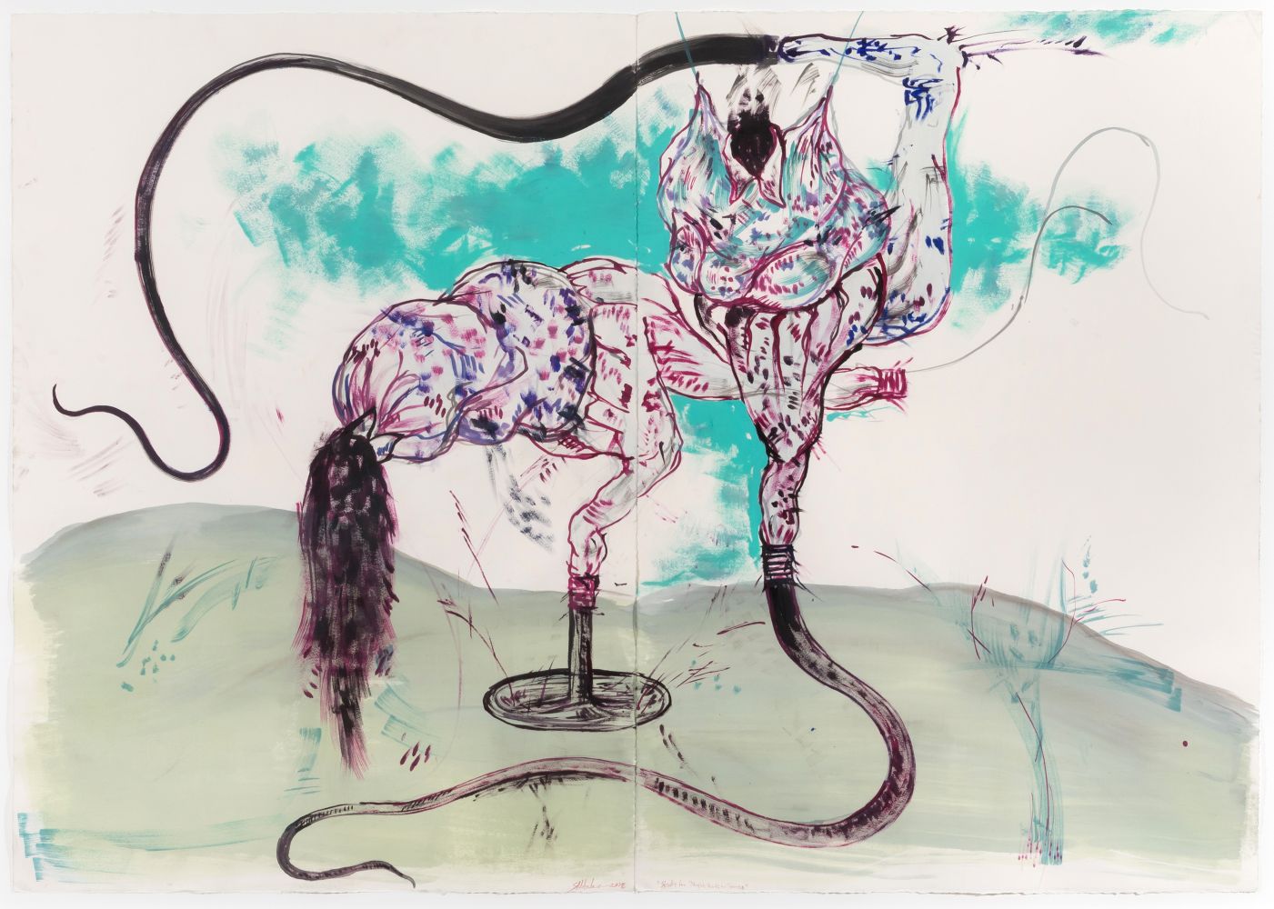 Simphiwe Ndzube Study for Night Birds in Tango 2018