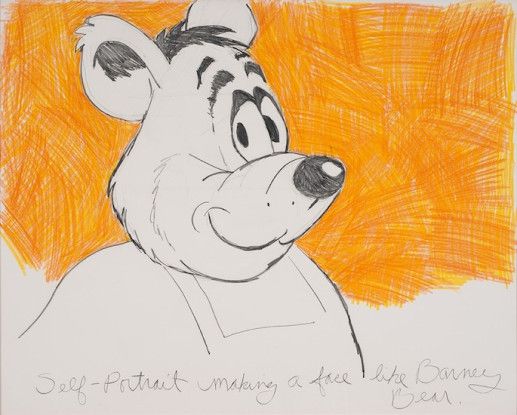 Self-Portrait Making a Face Like Barney Bear, 1975