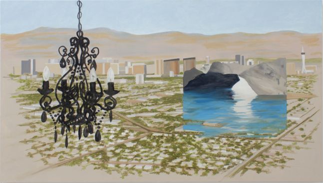 William Leavitt, Chandelier, Vegas, Green grotto, 2020