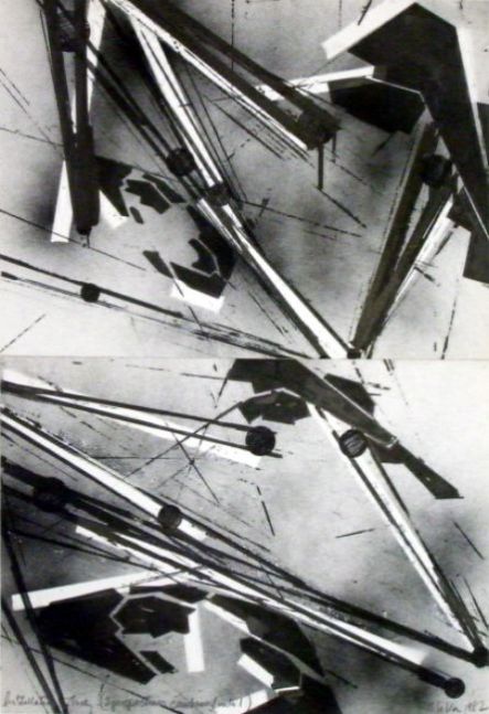 Untitled (installation Study - two perspectives combined into one), 1982