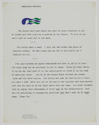 Untitled (The doctor said your heart was good..."), 1970-71
