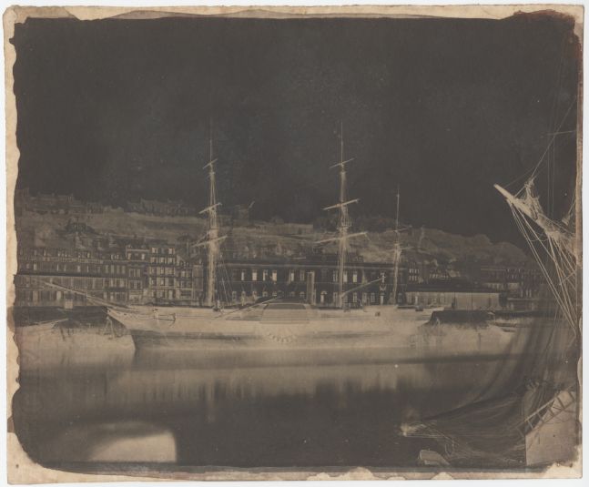Rev. Calvert Richard JONES (Welsh, 1802-1877) Paddle wheel steamer, Boulogne, perhaps August 1855 Calotype negative 19.5 x 23.8 cm
