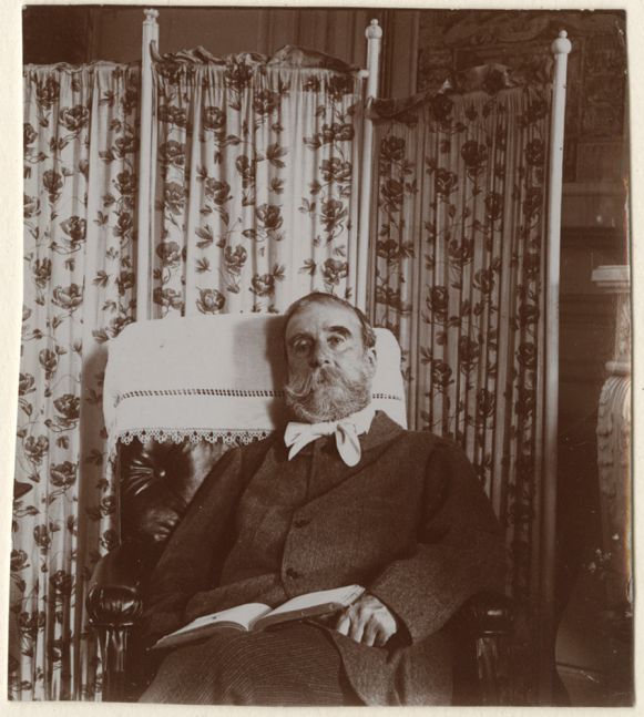 Attributed to Edgar DEGAS (French, 1834-1917) Ludovic Halévy, circa 1895-1896 Gelatin silver printing-out paper print 8.2 x 7.4 cm