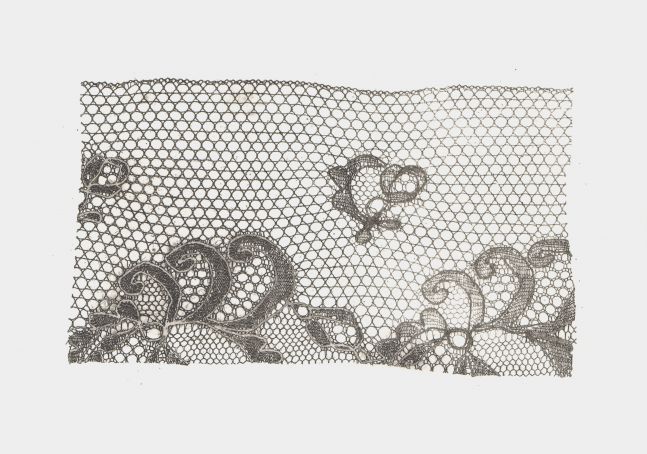 William Henry Fox TALBOT (English, 1800-1877) A strip of lace, with selvage*, 1852-1857 Photographic engraving 13.0 x 20.3 cm plate on 16.9 x 25.6 cm paper