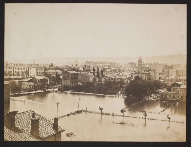 Édouard-Denis BALDUS (French, 1813-1889) Flood, Brotteaux Quarter, Lyon*, 1856 Salt print from a paper negative 33.6 x 44.5 cm Illegible inscription in ink on verso