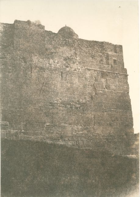 Auguste SALZMANN (French, 1824-1872) "Jérusalem, Enceinte du Temple, Face-Sud de l'angle Sud-Est", 1854-1856 Blanquart-Evrard process salt print from a paper negative 33.3 x 23.5 cm mounted on 59.0 x 43.8 cm paper Printed title with "Augst Salzmann / Gide et J. Bardry, éditeurs / Imp. Photgr. de Blanquart-Evrard, à Lille" on mount