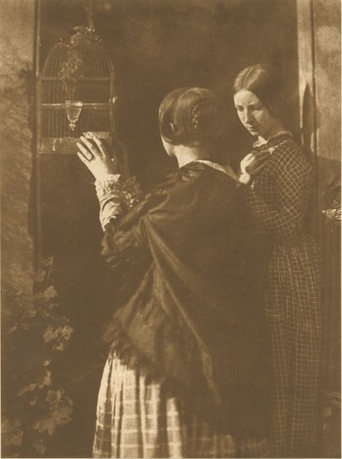 David Octavius HILL & Robert ADAMSON (Scottish, 1802-1870 & 1821-1848) The Bird Cage (the Misses Watson), 1916 Carbon print by Jessie Bertram derived from the original calotype negative by Hill & Adamson, 1843-1847 20.2 x 15.0 cm mounted on 38.3 x 26.5 cm paper, ruled in gilt