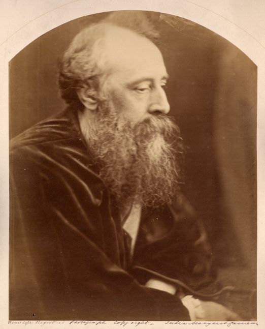 Julia Margaret CAMERON (English, born in India, 1815-1879) George Frederic Watts, October 1865 Albumen print from a wet collodion negative 35.5 x 28.5 cm, arched top, mounted on 58.2 x 46.4 cm card, ruled in gilt Signed and inscribed "From life registered photograph copy right" in ink, and captioned "G. F. Watts" in pencil, with Colnaghi blindstamp on mount. Red crayon cross on mount verso.
