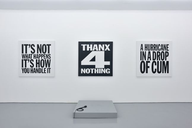Installation view of John Giorno's Paintings at Almine Rech Gallery, 2012